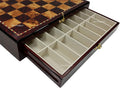 20 inch High Gloss Chess Storage Board Cherry and Burlwood Color 2 1/8 inch Squares