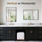 Bathroom Vanity Mirror for Wall, 30x20 Matte Black Bathroom Mirror, Shatterproof Tempered Glass Rectangle Wall Mounted Bathroom Mirrors for Over Sink, Bedroom, Living Room, Entryway