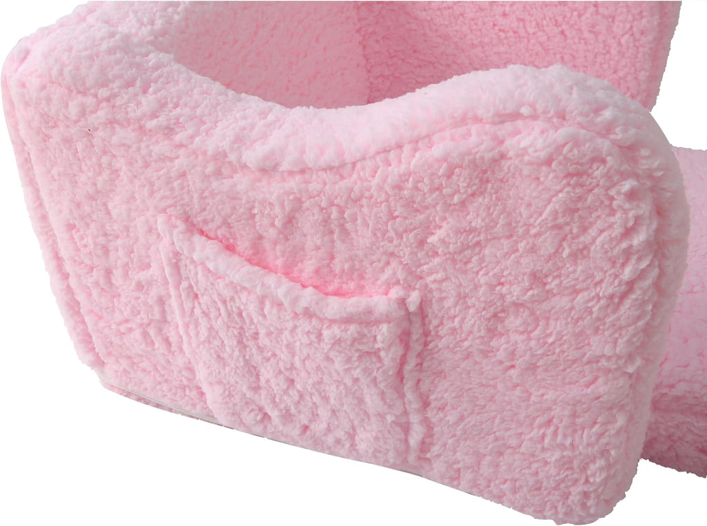Toddler Couch 2-in-1 Flip Open Convertible Sherpa Kids Sofa Chair, Pink | LUXURY SHERPA COUCH | KIDS SOFA CHAIR | REMOVABLE MACHINE WASHABLE COVER