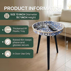 Round Indoor Side Tables with Detachable Wooden 3 Legs, Versatile Tray Table, Perfect for Round Coffee Table Tea, and Relaxation Time 17.7 Inch (33 Bohemian)
