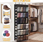 40-50 Pairs Over the Door Shoe Organizer, Large Double-Sided Pockets Hanging Shoe Rack, Space-Saving Closet Door Organizer Fits Boots,Sneakers or Larger Shoes,Shoe Storage for Bedroom, Closet,Entryway