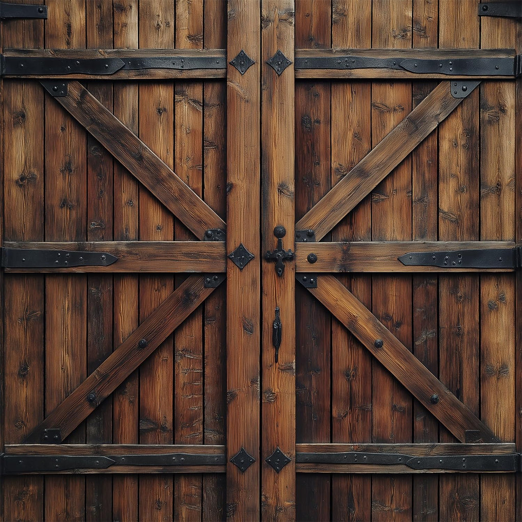 Country Farmhouse Door Boy Girls Blackout Curtains,Rustic Wood Vintage Farm Wooden Barn Door, 2 Panel Rod Pocket Thermal Insulated Drapes for Bedroom, Living, Kids Teen Room Deco 42x45 inch