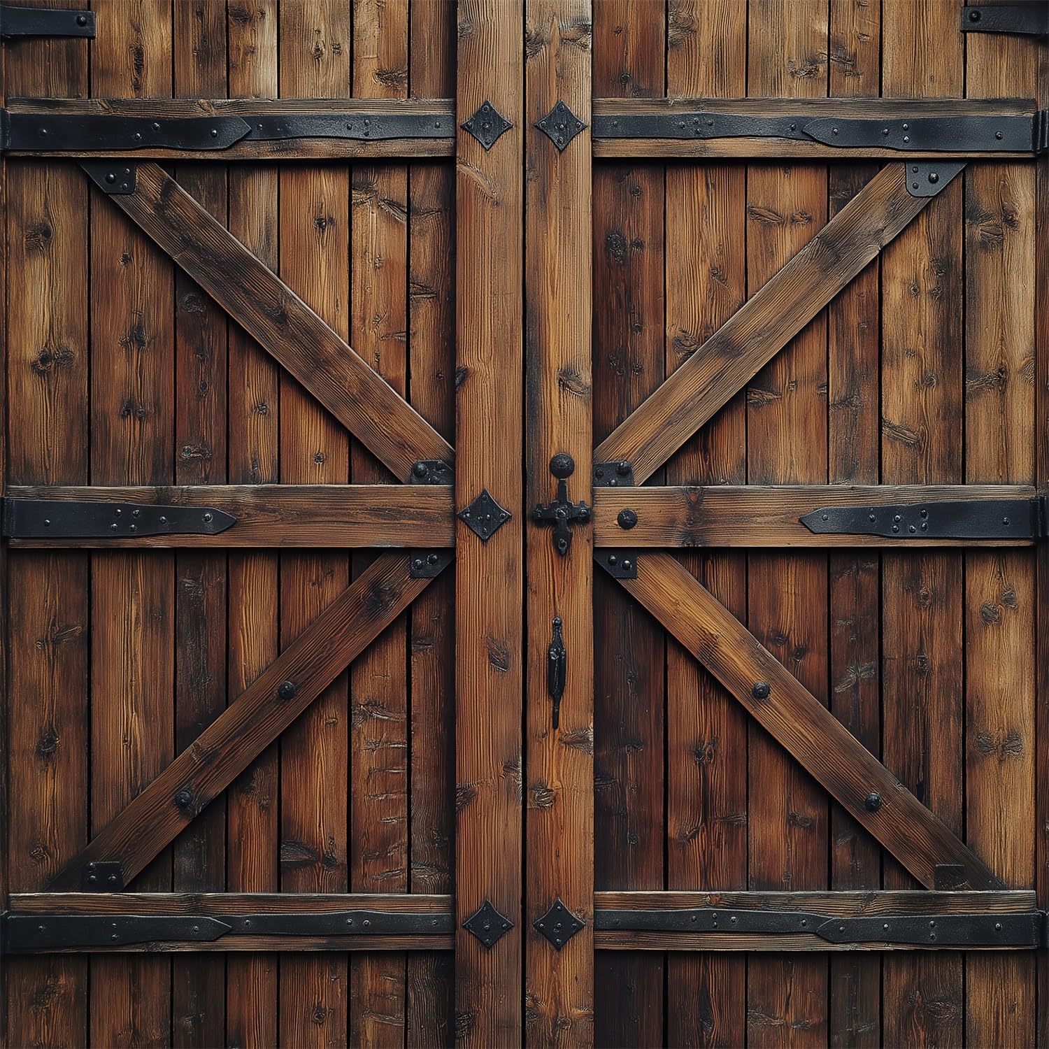 Country Farmhouse Door Boy Girls Blackout Curtains,Rustic Wood Vintage Farm Wooden Barn Door, 2 Panel Rod Pocket Thermal Insulated Drapes for Bedroom, Living, Kids Teen Room Deco 42x45 inch