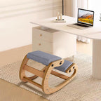 Ergonomic Kneeling Chair with Wooden Frame - Adjustable Height Office Chair with Soft Padding for Back Pain Relief, Posture Correcting Home & Office Desk Chair Wood