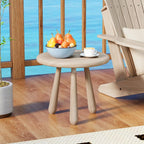 Tangkula Mahogany Wood Side Table, 18” Round Small Accent End Table with Thickened Board & Solid Wood Support Legs, for Bedroom, Porch, Balcony, Natural