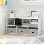 Furinno LUDER Book Shelf, 7-Cube Bookshelf, Bookcase with Open Shelves, 9.4 x 19.5 x 41.7, Easy Assembly, for Living Room, Bedroom, Home Office, Plain White