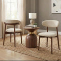Dining Room Chairs Set of 2, Upholstered Farmhouse Dining Chairs, Modern Fabric Kitchen Chairs with Solid Wood Leg,Beige