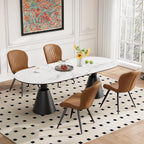 Dining Chairs Set of 4, Modern Dining Room Chairs, Fabric Kitchen Chair Upholstered Dining Chairs with Thick Cushions for Kitchen and Dining Room Brown