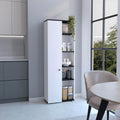 Kitchen Pantry Storage Cabinet with and Five Interior and Exterior Shelves
