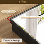 TETOTE 20" x 26" Medicine Cabinet Storage with Mirror Black Bathroom Medicine Cabinet with Beveled Aluminum Frame Surface Wall-Mounted or Recessed, Shelves Adjustable