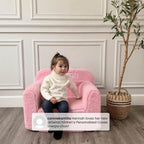 Delta Children Cozee Sherpa Chair – Customize with Name – Foam Kids Chair for Ages 18 Months and Up, Cream