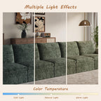 EASE MOOSE Oversized Cloud Sectional Boneless Couch for Living Room, Modern U-Shaped Modular Couch with Ottoman, Comfy Chenille Deep Seat Compressed Sofa, Green
