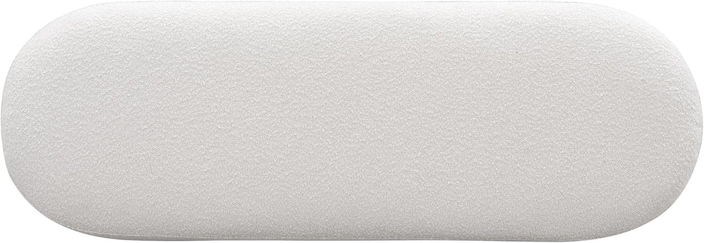 Christopher Knight Home Manila 49" Oval Dining Bench, Boucle Ottoman Bench, Large Dining Chair, Comfort Kitchen Seating, Comfort Long Footstool for Living Room Dining Room, No Assembly Needed, Beige