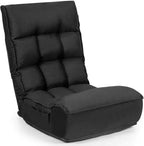 DORTALA Foldable Floor Chair for Adults, Memory Foam Gaming Chair w/ 5-Position Adjustable Head and Back Support, Indoor Seat for Bedroom, Living Room, Gaming Room, Black