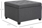 33x28x17inch 450lb Premium Quality Tufted Microfiber Storage Ottoman LiftTop Heavy Duty Metal Hinge Cherry FFor rame Charcoal