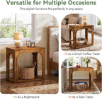 Tribesigns Arched Side Table, 2-Tier Farmhouse Solid Wood End Table with Bottom Shelf, Wooden Night Stand for Living Room, Bedroom, Rustic Brown