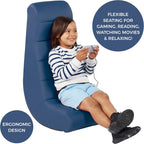 Factory Direct Partners Soft Ergonomic Horizontal Soft Floor Video Rocker - Cushioned Ground Chair Great for Reading, Gaming or Watching TV for Kids, Teens and Adults - Navy, 10489-NV