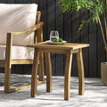 Outdoor Patio Side Table, Wood Accent End Table in Natural Stained, Weather-Resistant Rectangular for Living Room Indoor Garden Lawn Porch, Easy to Assemble, Natural