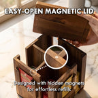 Rotating Tea Bag Organizer, Acacia Wood, 4-Sided | Storage Box, For Home or Office, 4-Sided Rotating Design