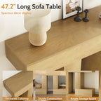 47.24-Inch Console Table, Farmhouse Sofa Table Behind Couch with Storage, Industrial Entryway Table for Living Room, Hallway, Entrance & Foyer, Natural Wood Finish