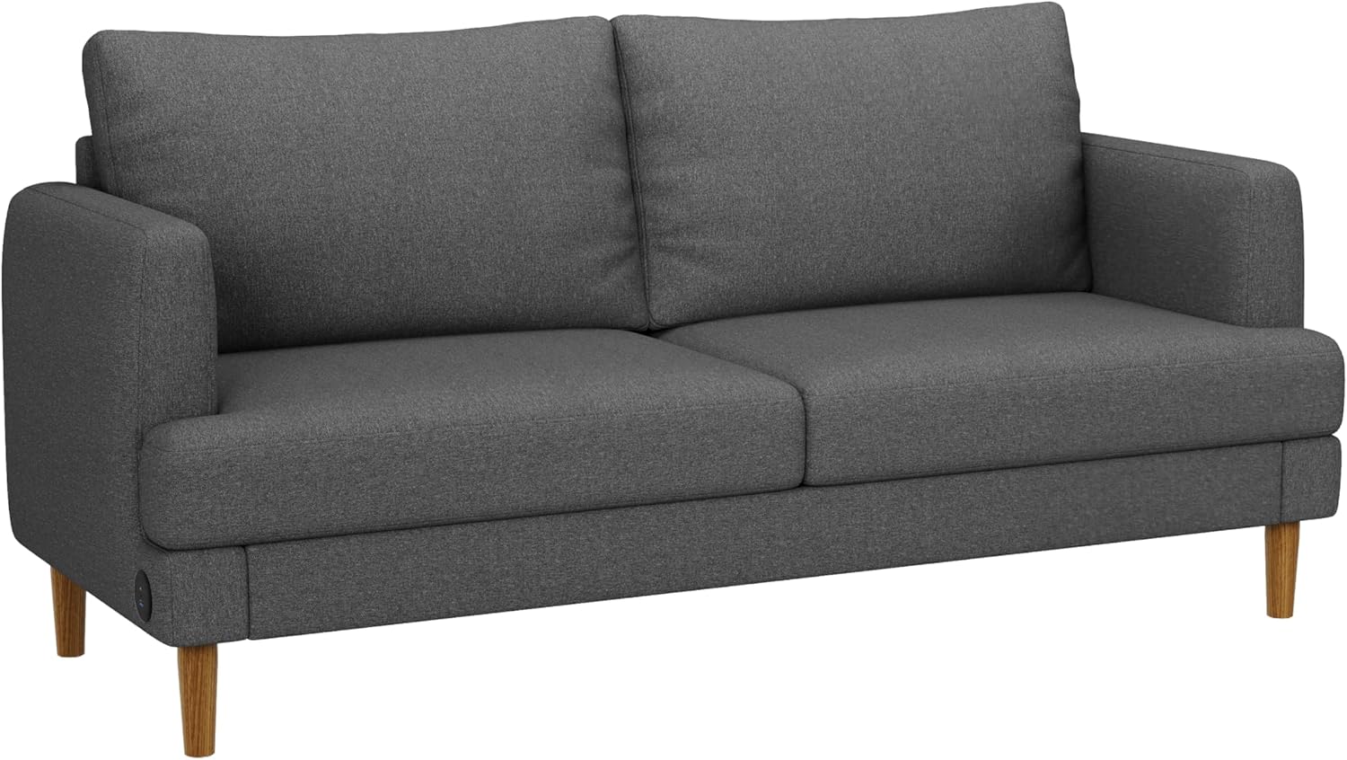 70" Modern Loveseat Sofa with USB Type-C Ports, Linen Fabric 2-Seater Deep Seat Couch, Cozy Small Couch Sofa for Living Room Bedroom Office Apartment (Dark Grey)
