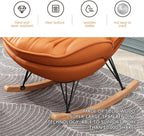 Home Living Room Bedroom Rocking Chair Glider Chair with High Backrest,Rocking Chair Adult Lazy Sofa Can Recline,Comfortable Living Room Rocking Chair with Footstool(D)