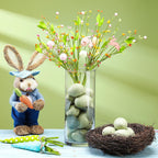 SiliFine 16 Pcs Easter Speckled Eggs 2.4 in Plastic Speckled Eggs Bowl and Vase Filler for DIY Spring Displays and Easter Decorations Vase Decorating (Cyan)