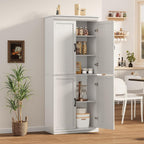 IDEALHOUSE Pantry Cabinet,70" Tall Kitchen Pantry Cabinet with Doors and Adjustable Shelves, Freestanding Cupboard, Tall Storage Cabinet for Bathroom, Dining Room, Living Room (Antique White)