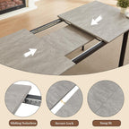HIPIHOM 63"- 78.7" Extendable Dining Room Table Set for 6, Modern Kitchen Table with 6 Dining Chairs for 4-6 Person, Thickened Expandable Wooden Table with Metal Legs for Dining Room, Kitchen
