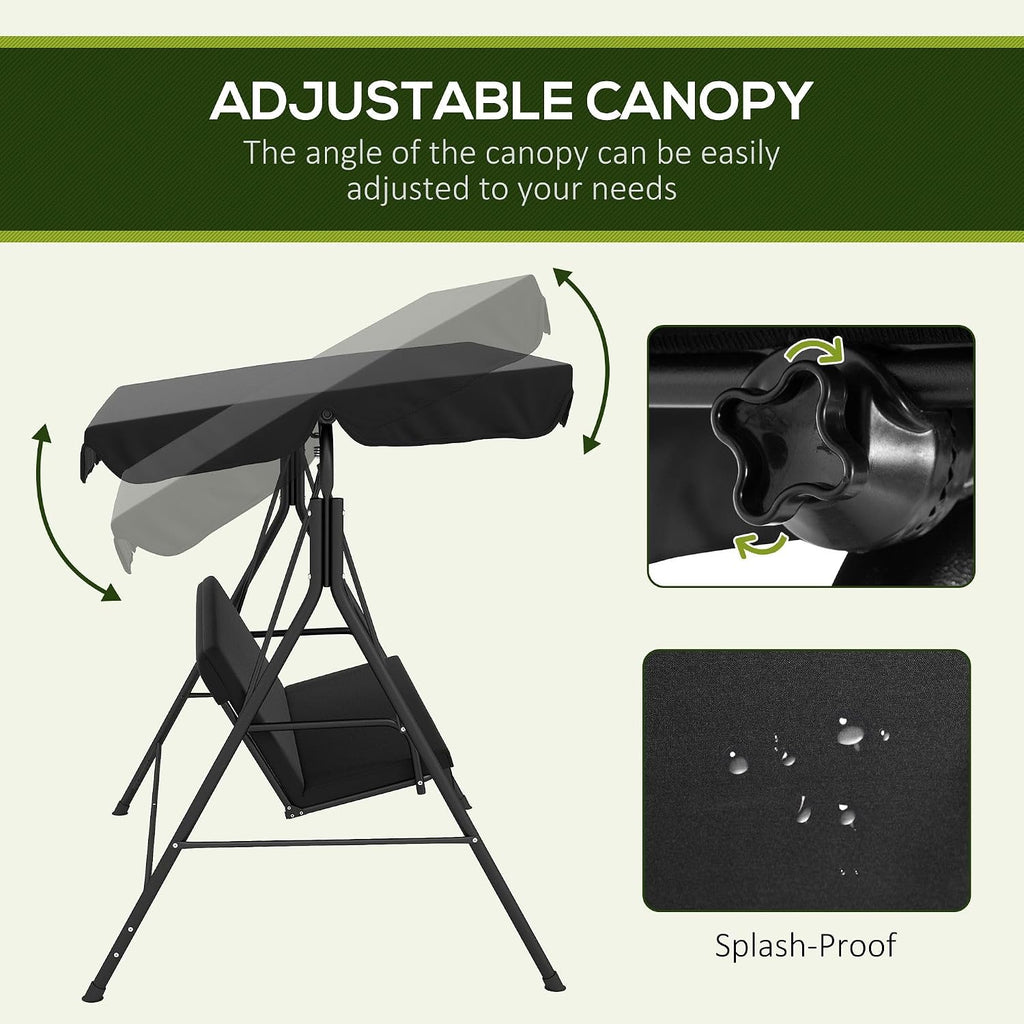 3 Person Outdoor Porch Swing with Canopy