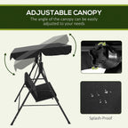 3 Person Outdoor Porch Swing with Canopy