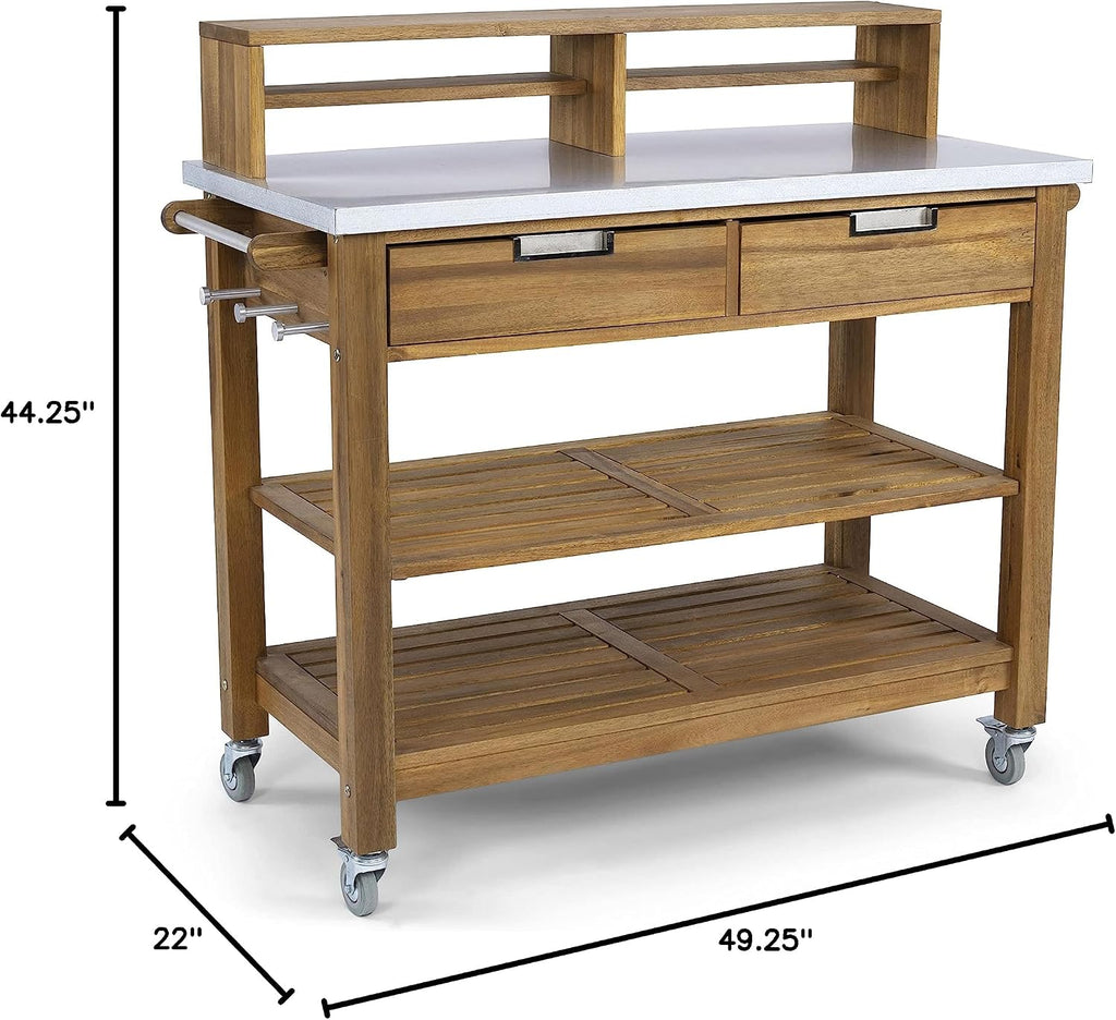 Homestyles Maho Golden Teak Potting Bench