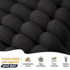 HABUTWAY Bean Bag Chair, Giant Bean Bag Chairs for Adults and Kids, Bean Bag Sofa, Lazy Floor Sofa, Faux Fur Beanbag Chair with Armrests for Living Room Bedroom (Black)