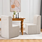 Upholstered Dining Chair, Modern Linen Fabric Dining Room Chair with Mid Backrest and Padded Seat Cushion, Accent Armless Kitchen Side Chair for Dining Room, Living Room, Reading Room, Bedroom