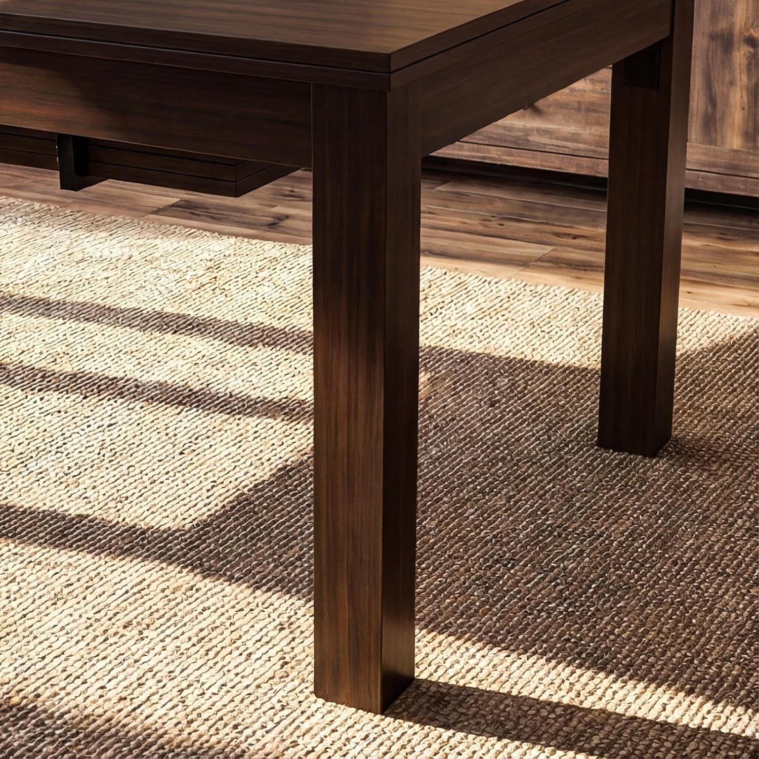 MOUMON 63” Board Game Table for 4-6 Players, Gaming & Dining Table with Removable Tabletop and Felt Pad for Poker Card, Dinner, 55” x 29” Play Area, Rectangular, Walnut, 63”W x 37.4”D x 29.7”H