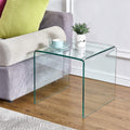 Glass End Side Table for Living Room Nightstand Bedside Table Small Coffee Table (19.7x19.7x18.9)