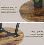 Side Table Small Round End Table Indoor Accent Table for Small Spaces Black Metal Industrial Nightstand for Bedroom, Living Room, Office.