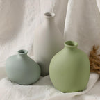 Ceramic Vase Set of 3, Small Rustic Farmhouse Pottery Vases for Home Decor, Perfect for Pampas Grass, Ideal for Living Room, Bedroom, Kitchen, Bathroom, Bookshelf, Table Centerpiece.