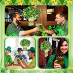Boao St. Patrick's Day Welcome Sign Wooden Hanging Decor Farmhouse Rustic Door Decoration St. Patrick's Day Wreath Sign with Bow Ornament for Holiday Irish Home Indoor Outdoor Farmhouse Window