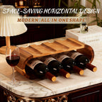 Classic Wooden Wine Rack – 8-Bottle Acacia Wine Holder Stand – Freestanding Wine Storage – Great for Home Decor No Assembly Required.
