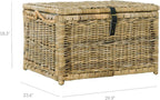 happimess HPM9001C Caden 30" Wicker Storage Trunk, Collapsible for flat storage, Rattan-Kubusoft Gray, Coastal for Office, Dorm Room-LivingRoom, Bedroom, Dining Room, Natural