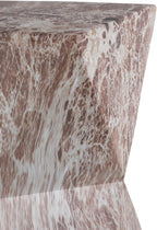 End Tables 12.4" Faux Marble Side Table, Indoor and Outdoor Marble Accent Table for Living Room, Patio, Garden