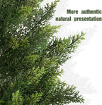 Vitalismo Artificial Topiary Cedar Trees 3FT Tall 2 Set, Outdoor Indoor Faux Pine Shrubs Plants, Realistic Fake Plants Front Porch Decor, Artificial Bushes Cypress for Home Front Door Offices
