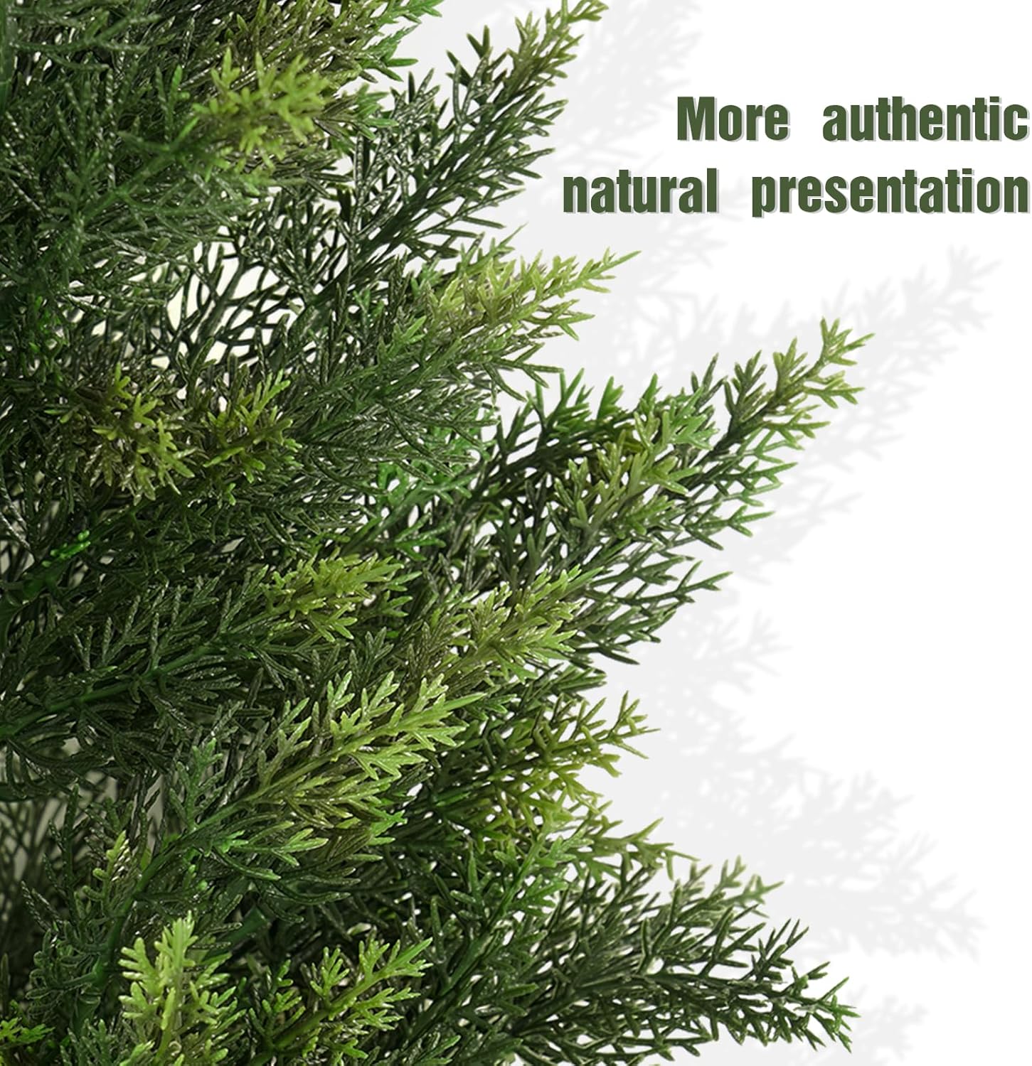 Vitalismo Artificial Topiary Cedar Trees 3FT Tall 2 Set, Outdoor Indoor Faux Pine Shrubs Plants, Realistic Fake Plants Front Porch Decor, Artificial Bushes Cypress for Home Front Door Offices