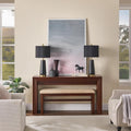 Console Table with Stools Counter Height Bar Table Set for 2, Dining Sofa Table Behind Couch Bar Table Set for Kitchen, Living Room, Walnut
