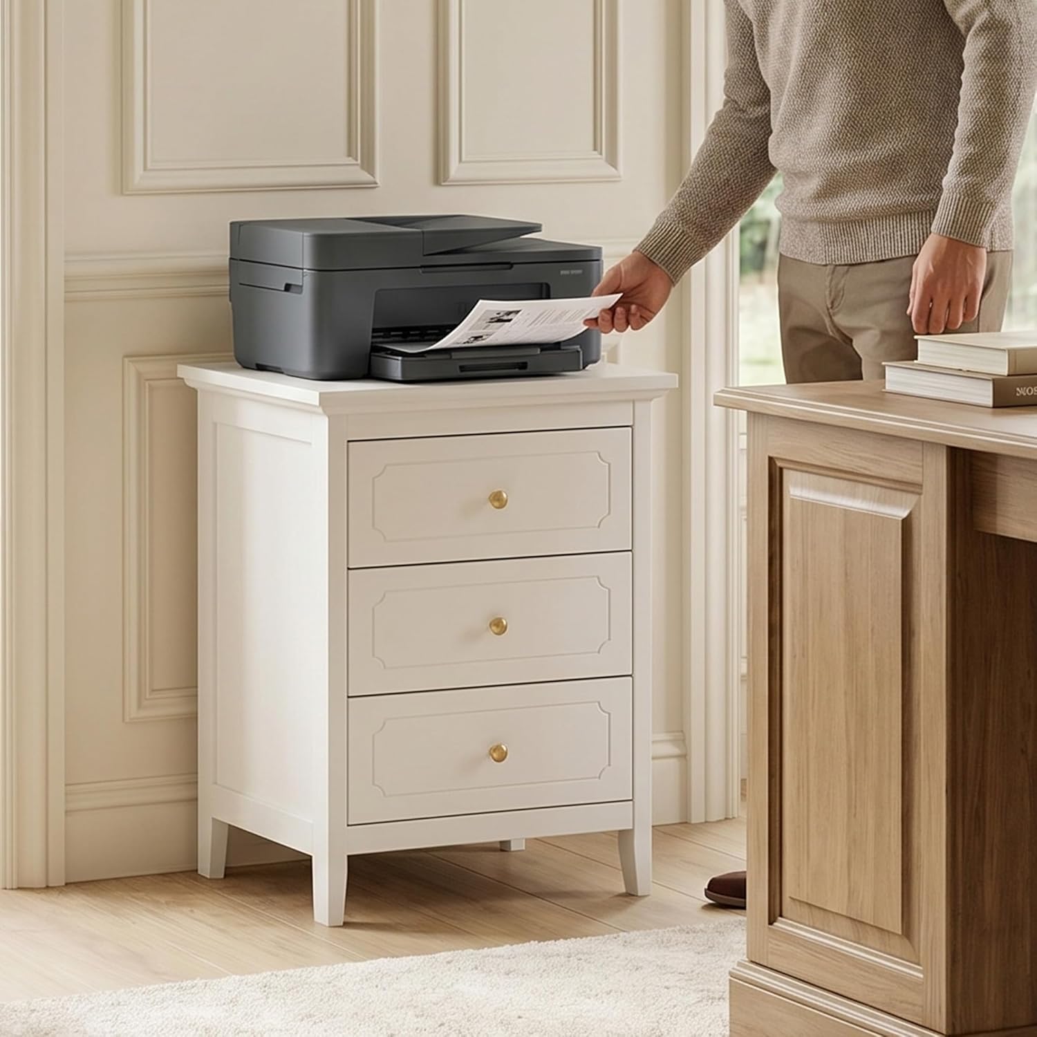 YIGOBUY 3 Drawer Nightstand Set of 2 White Side Table 19" Bedroom Night Stands End Table for Living Room with Storage 2 Set Furniture Bed Side Tables | Living Room, Bedroom, Storage, Furniture