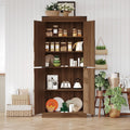 Rustic Brown Kitchen Pantry Cabinet – 71" Tall Freestanding Farmhouse Storage Cabinet with Doors & Adjustable Shelves – Rustic Wood Food Organizer for Kitchen, Living Room, Dining Room & Bathroom