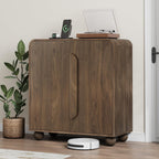 Smuxee Walnut Sideboard Cabinet, Freestanding Buffet Cabinet with Spherical Feet, Wood Storage Cabinet with Adjustable Shelf for Living Room, Entryway, Hallway