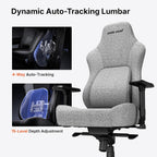 Anda Seat Phantom 4 Pro Gray Fabric Gaming Chairs for Adults - Large Wide Seat Gamer Chair with Dynamic Lumbar Support, Comfortable Ergonomic Video Game Seats with Magnetic Headrest - 3D Armrests