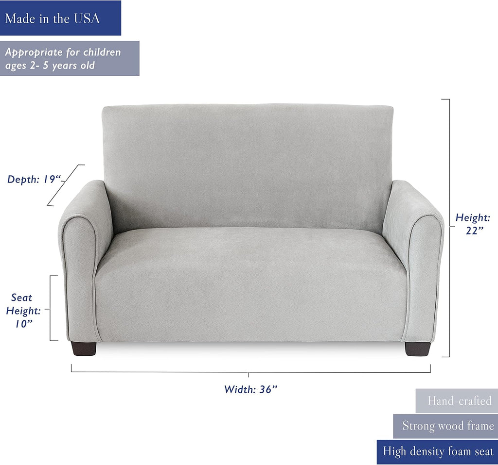 Customized Toddler Upholstered Sofa with Ottoman and Pillows